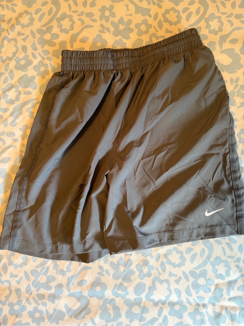 Nike Black Shorts with White Swoosh - Kids